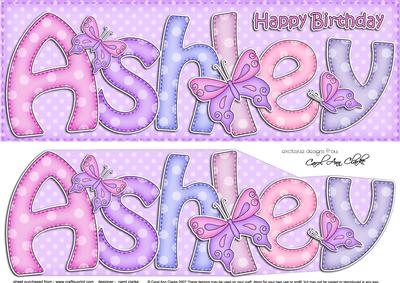 Large Dl Birthday Ashley Butterflies Card & Decoupage