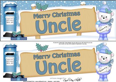 Lge Dl Xmas Uncle Teddy Signpost Decoupage