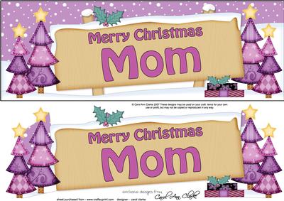 Lge Dl Xmas Mom Trees Signpost Decoupage