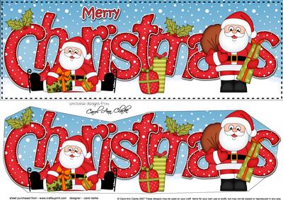 Large Dl Christmas Santa 3D Decoupage