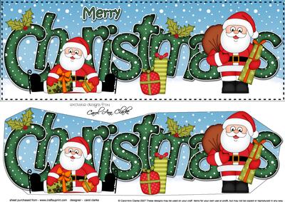 Large Dl Christmas Santa 3D Decoupage