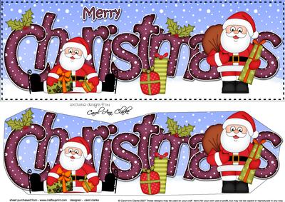 Large Dl Christmas Santa 3D Decoupage