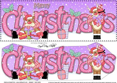 Large Dl Christmas Rudolph 3D Decoupage