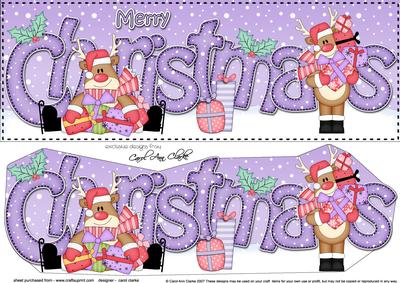Large Dl Christmas Rudolph 3D Decoupage