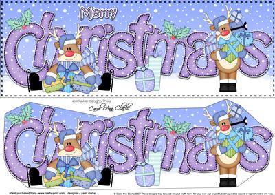 Large Dl Christmas Rudolph 3D Decoupage