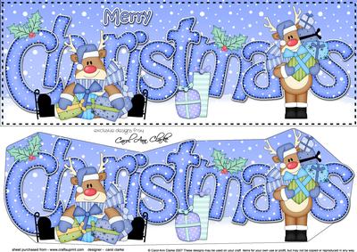 Large Dl Christmas Rudolph 3D Decoupage