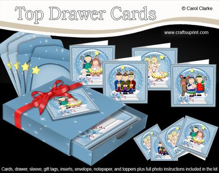 3D Xmas Nativity Snowglobes Top Drawer Cards Bumper Kit