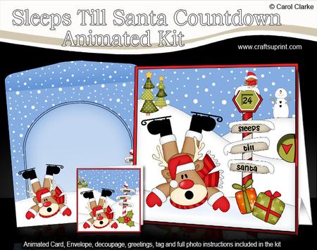 3D Xmas Oopps Rudolph Sleeps Till Santa Animated Card
