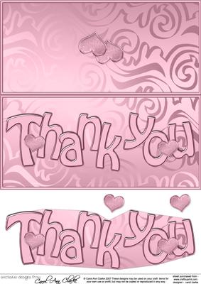 Dl Thank You Hearts Cut & Fold + 3D Decoupage