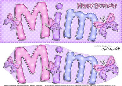 Large Dl Birthday Mim Butterflies Card & Decoupage