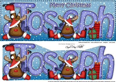 Large Dl Xmas Joseph Rudolph 3D Decoupage