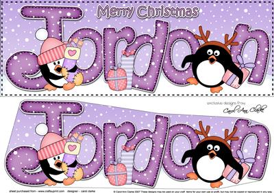 Large Dl Xmas Jordon Pip Penguin 3D Decoupage
