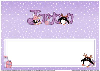 Large Dl Xmas Jordon Pip Penguin Matching Insert