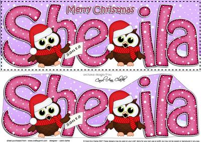 Large Dl Xmas Sheila Hoot Owl 3D Decoupage
