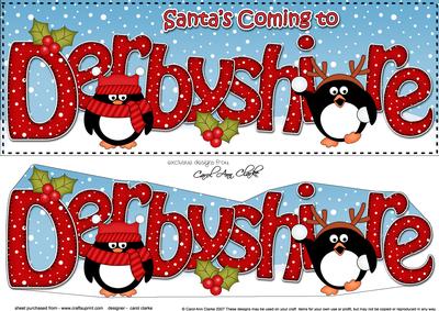 Large Dl Xmas Santa's Coming to Derbyshire Pip Penguin