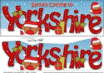 Large Dl Xmas Santa's Coming to Yorkshire Bobbin Robbin