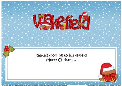 Large Dl Xmas Santa's Coming to Wakefield Bobbin Robbin