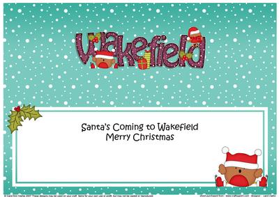 Large Dl Xmas Santa's Coming to Wakefield Bobbin Robbin