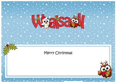 Large Dl Christmas from Walsall Little Hoot Owl