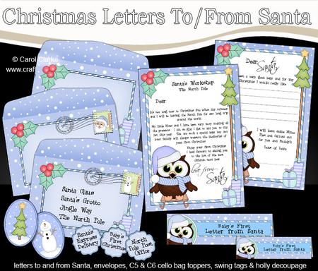 Xmas Hoot Owl Baby's 1st Santa Letter to and from Santa