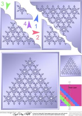 Xmas Snowflake Tree Scallop Corner Side Stacker Topper