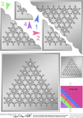 Xmas Snowflake Tree Scallop Corner Side Stacker Topper