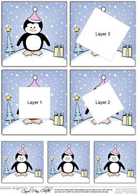 Cute Xmas Penguin Twisted Tunnel Topper