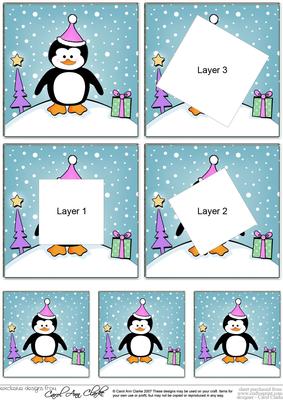 Cute Xmas Penguin Twisted Tunnel Topper