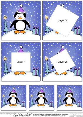 Cute Xmas Penguin Twisted Tunnel Topper