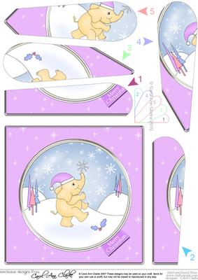 Cute Xmas Elephant Fan Pyramage Topper