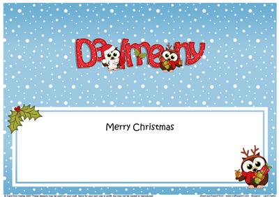 Large Dl Xmas from Dalmeny Little Hoot Owl Matching Insert