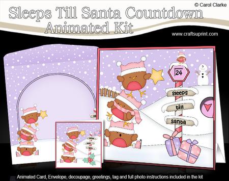 3D Xmas Bobbin Robin Sleeps Till Santa Animated Card