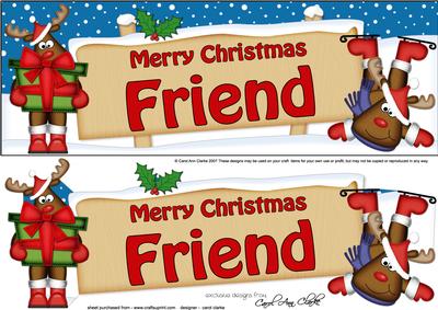 Lge Dl Xmas Friend Rudolph Signpost Easicut 3D Decoupage