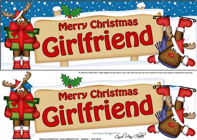 Lge Dl Xmas Girlfriend Rudolph Signpost Easicut Decoupage