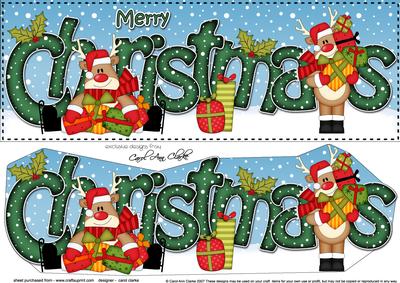 Large Dl Christmas Rudolph 3D Decoupage