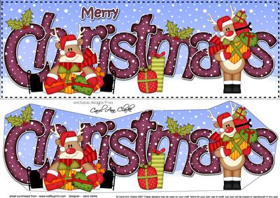 Large Dl Christmas Rudolph 3D Decoupage