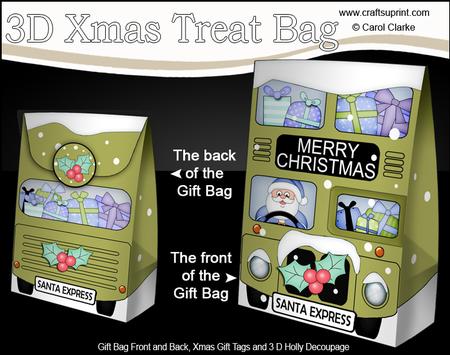3D Christmas Santa Express Gift Bag Mini Kit