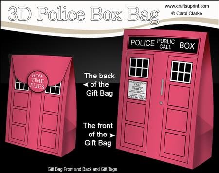 3D Police Box Gift Bag Mini Kit