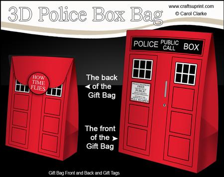 3D Police Box Gift Bag Mini Kit