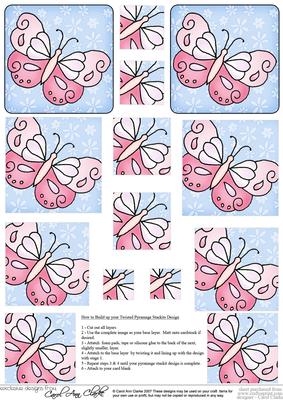 Fluttery Butterfly Twisted Pyramage Sheet