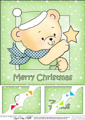 8 x 8 Robert's Xmas Star Scalloped Corner Topper