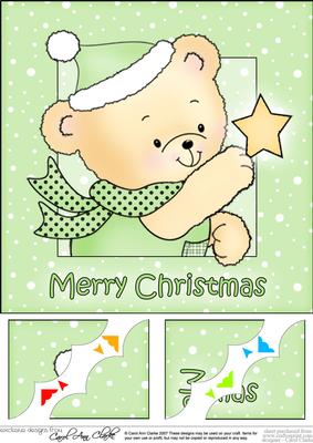 8 x 8 Robert's Xmas Star Scalloped Corner Topper