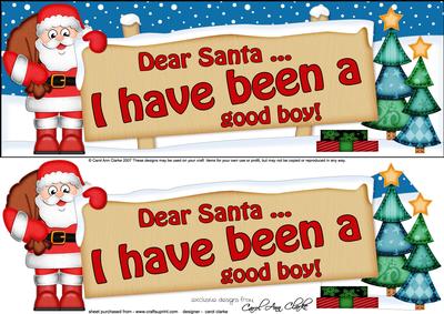 Lge Dl Xmas Santa Good Boy Signpost Easicut Decoupage