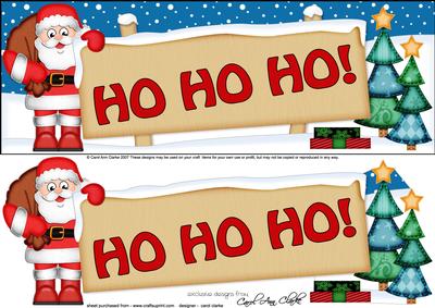 Lge Dl Xmas Santa Ho Ho Ho Signpost Easicut Decoupage