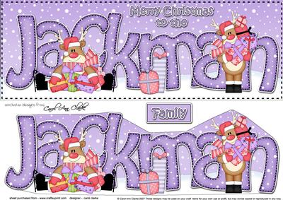 Large Dl Xmas Jackman Family Rudolph 3D Decoupage