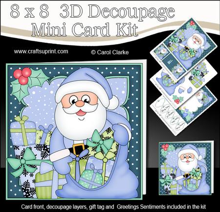 8x8 Xmas Santa's Sack Mini Kit 3D Decoupage