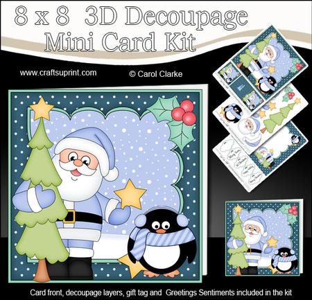 8x8 Xmas Santa's Tree Mini Kit 3D Decoupage