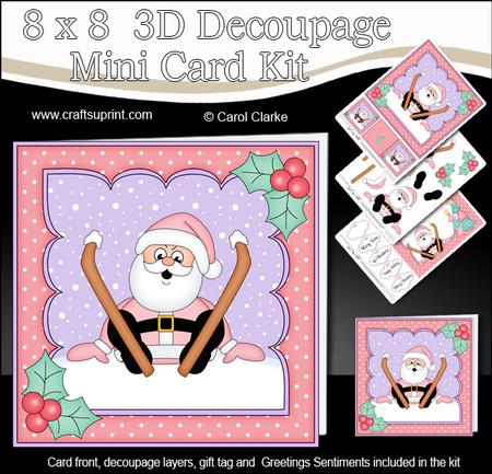 8x8 Xmas Oops Santa Mini Kit 3D Decoupage