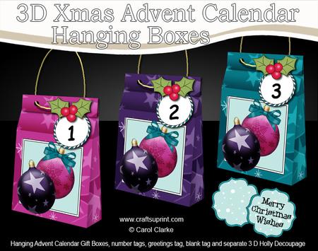 3D Baubles Xmas Hanging Advent Calendar Box Kit