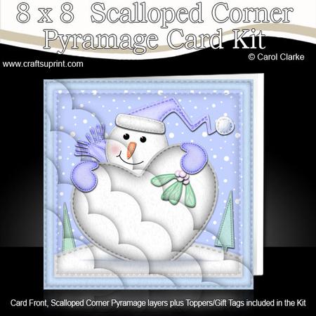8 x 8 Xmas Snowman Love Kit with Scalloped Corners